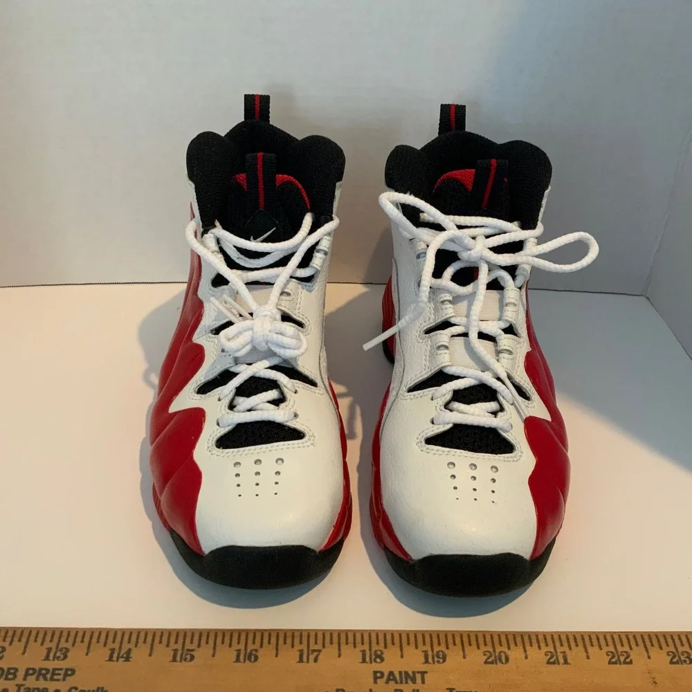 Nike Air Penny III 3 LE GS White Varsity Red Black 344977-101 Mens 4.5Y Sneakers